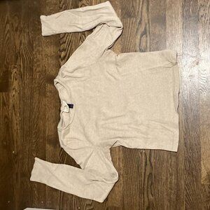 Boatneck tan long sleeve